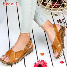 Load image into Gallery viewer, Peep-toe Wedge Comfortable Sandals
