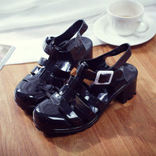 Load image into Gallery viewer, Retro Crystal Thick Heels Sandals