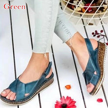 Load image into Gallery viewer, Peep-toe Wedge Comfortable Sandals

