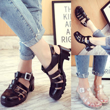 Load image into Gallery viewer, Retro Crystal Thick Heels Sandals
